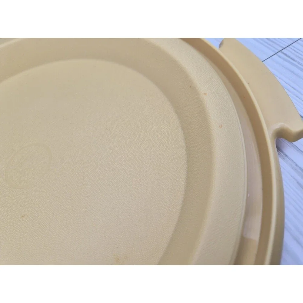 Vintage Tupperware Pie Cake Keeper Carrier 3 Piece Harvest Gold 70s Retro
